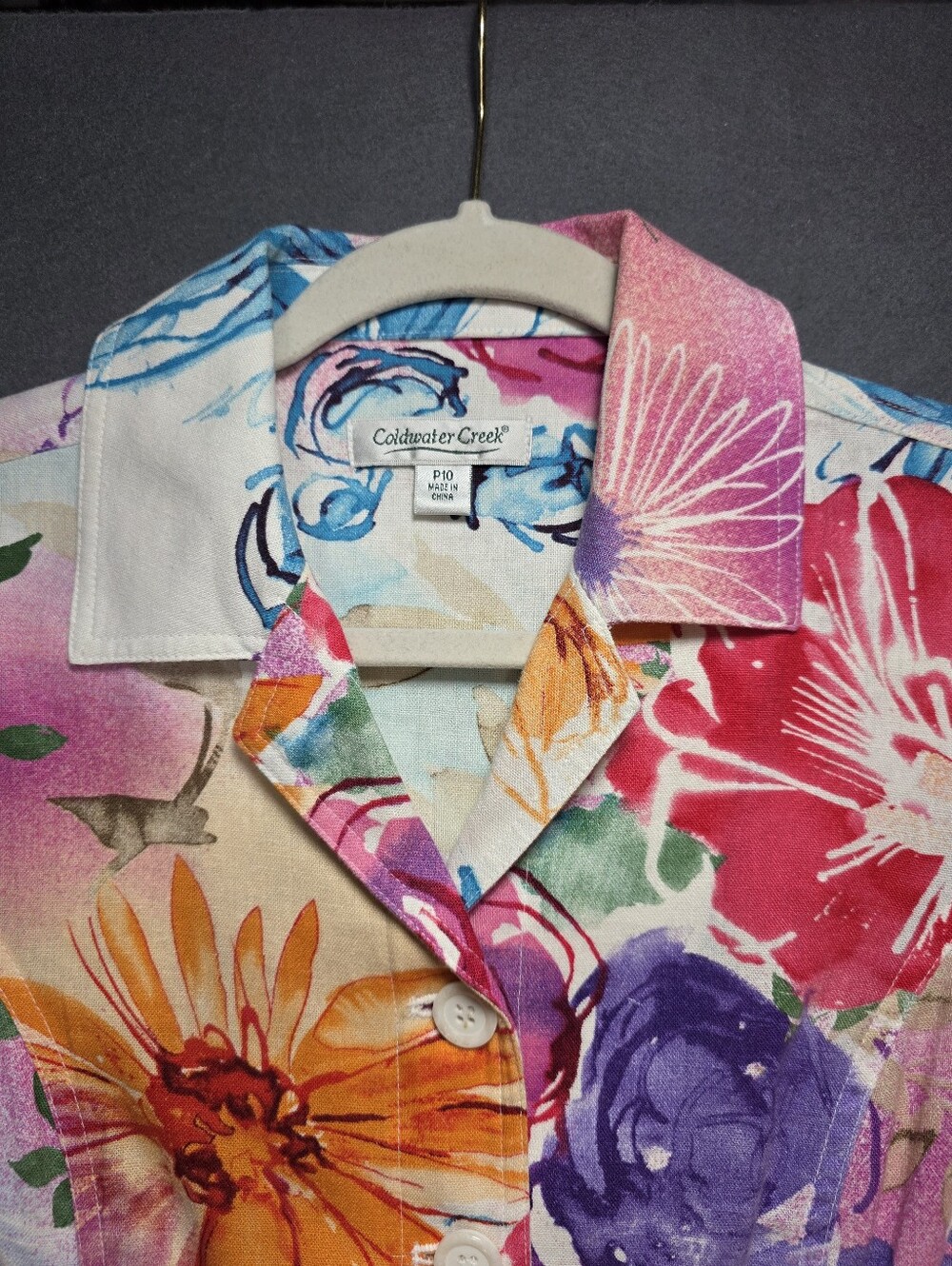 Colorful Floral Button-Front Jacket - Multicolor - Picture 4 of 13